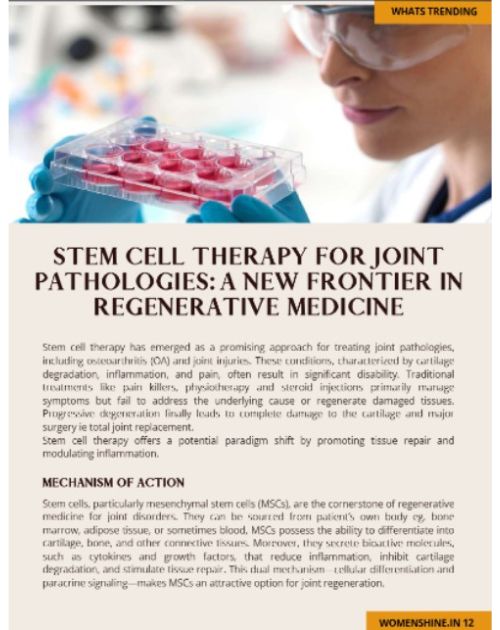 Stem Cell Therapy For Joint Pathologies - Orthobiologix Clinic